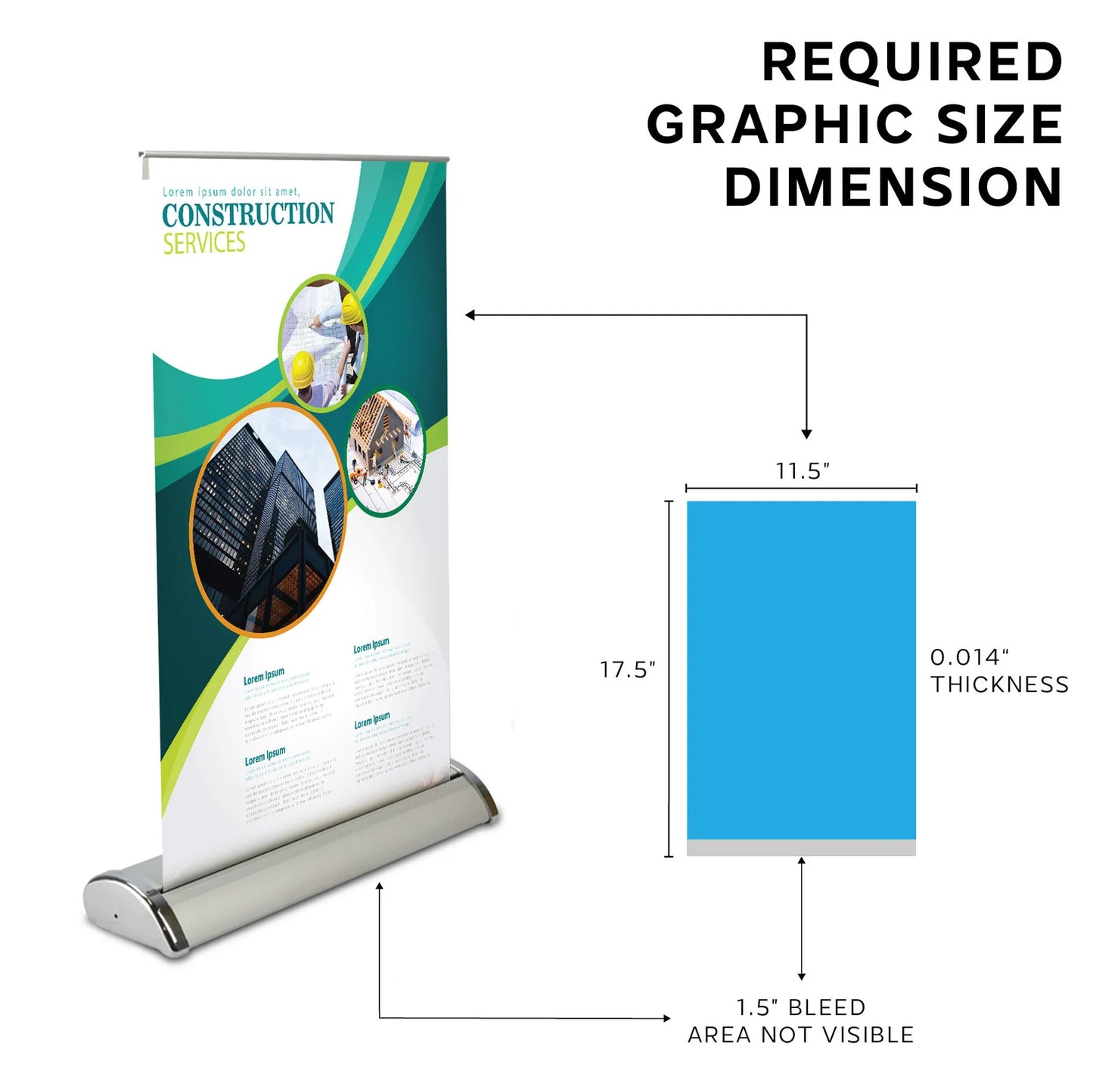 Personalized Tabletop Retractable Banner Stand | 11.5"x17.5" Desktop Marketing Display,T2