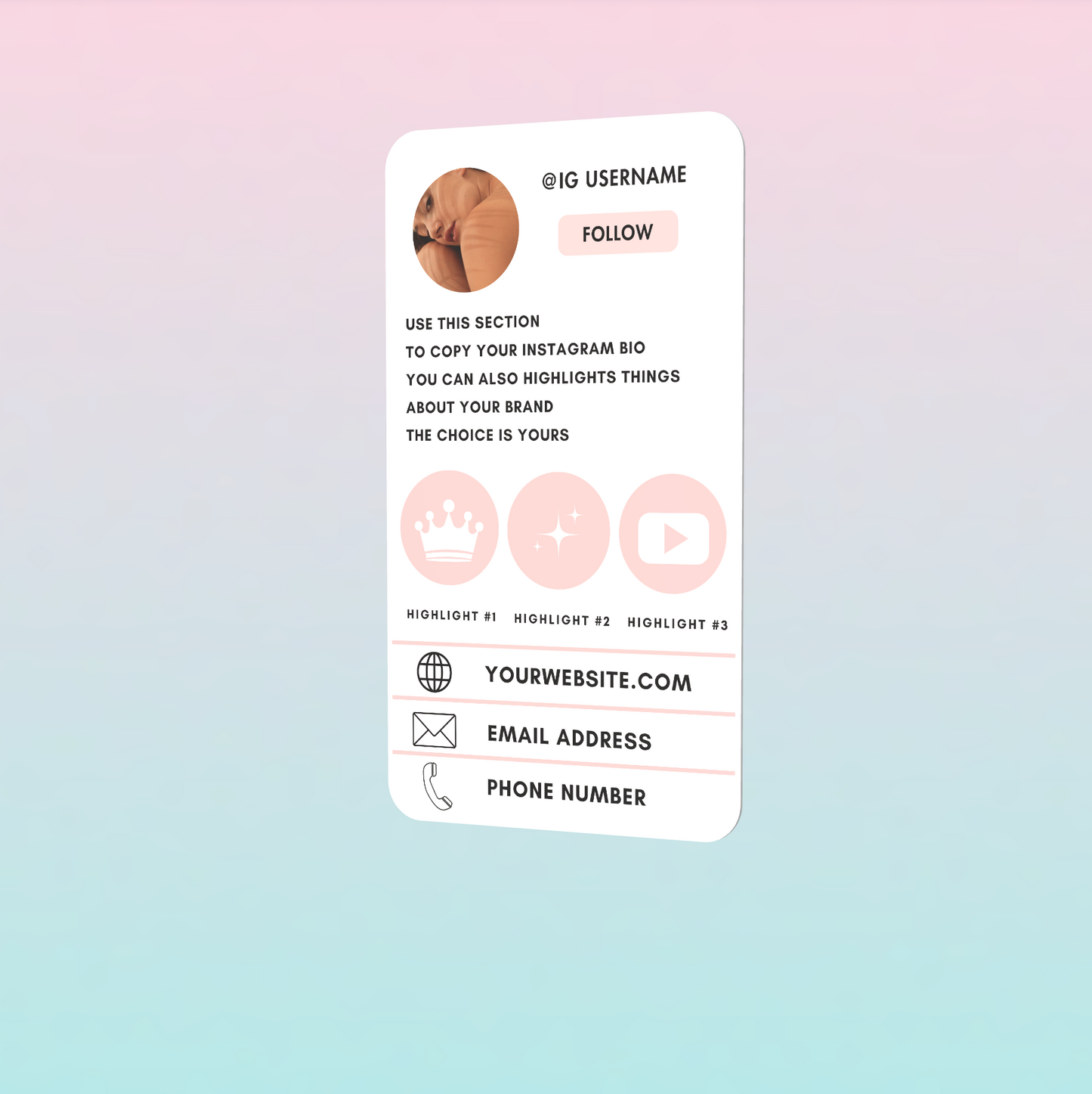 Customize Instagram Business Card - 3.5″ x 2″ Double-Sided QR Card - Artist