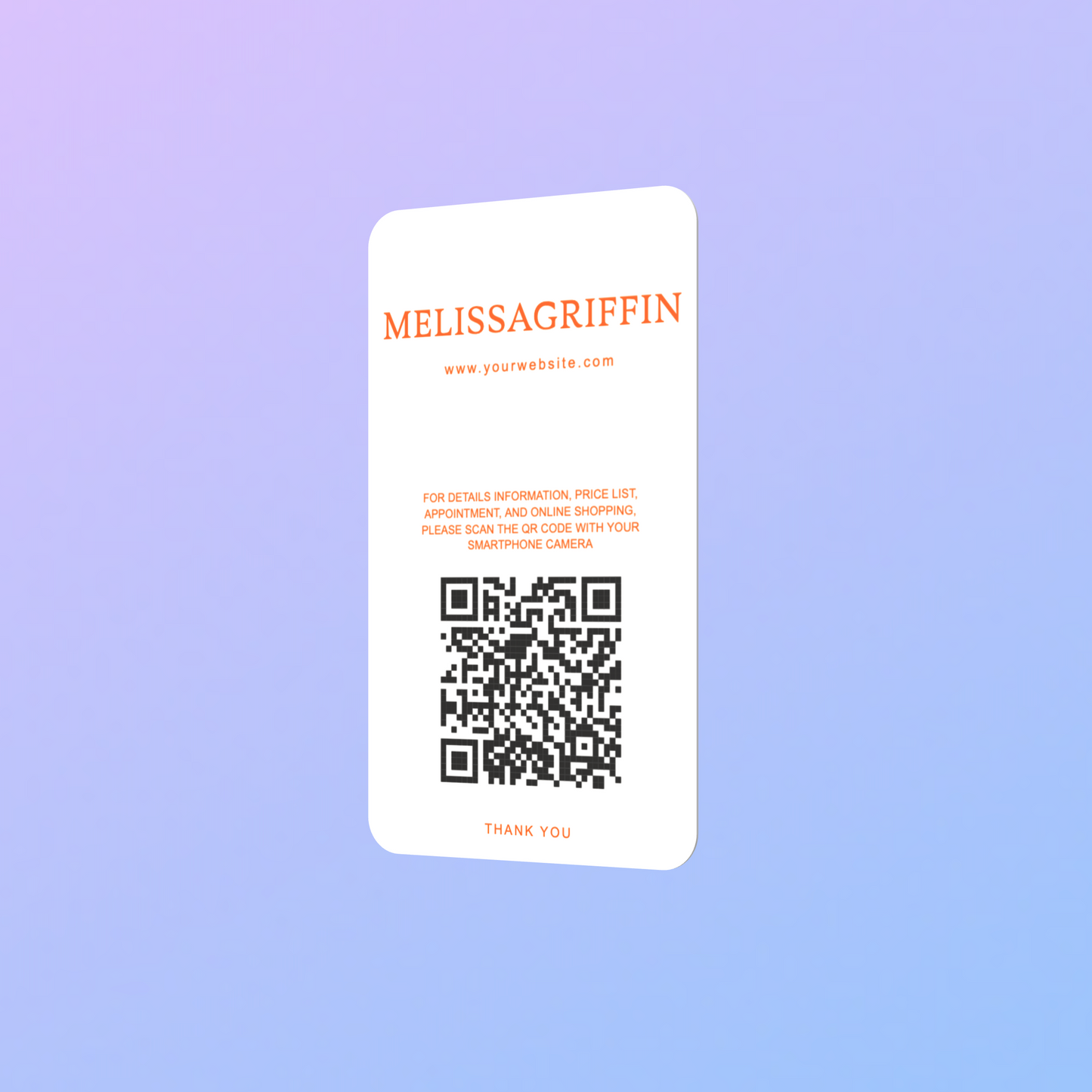 Customize Instagram Business Card - 3.5″ x 2″ Double-Sided QR Card - Skylar
