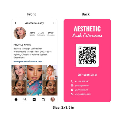 Instagram Business Card - 3.5″ x 2″ Double-Sided QR Card - White