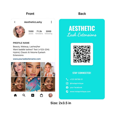 Instagram Business Card - 3.5″ x 2″ Double-Sided QR Card - White - Alternate view