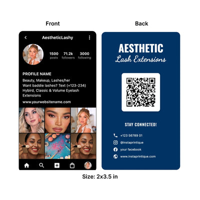 Instagram Business Card - 3.5″ x 2″ Double-Sided QR Card - Black
