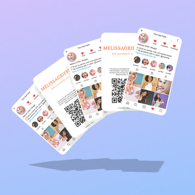 Customize Instagram Business Card - 3.5″ x 2″ Double-Sided QR Card - Collage