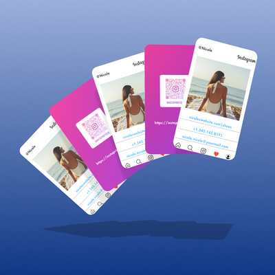 Customize Instagram Business Card - 3.5″ x 2″ Double-Sided QR Card - Nicole