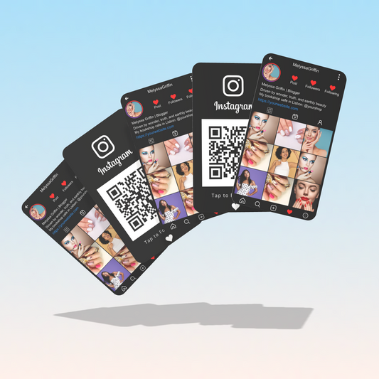 Customize Instagram Business Card - 3.5″ x 2″ Double-Sided QR Card - Profile - Dark