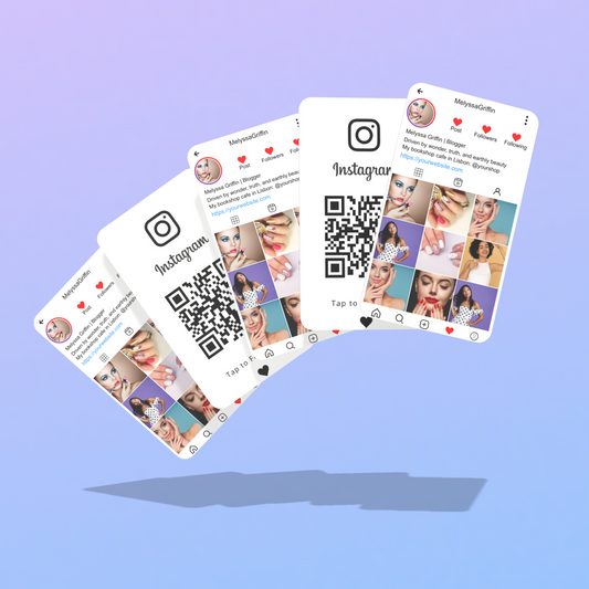 Customize Instagram Business Card - 3.5″ x 2″ Double-Sided QR Card - Profile - Light