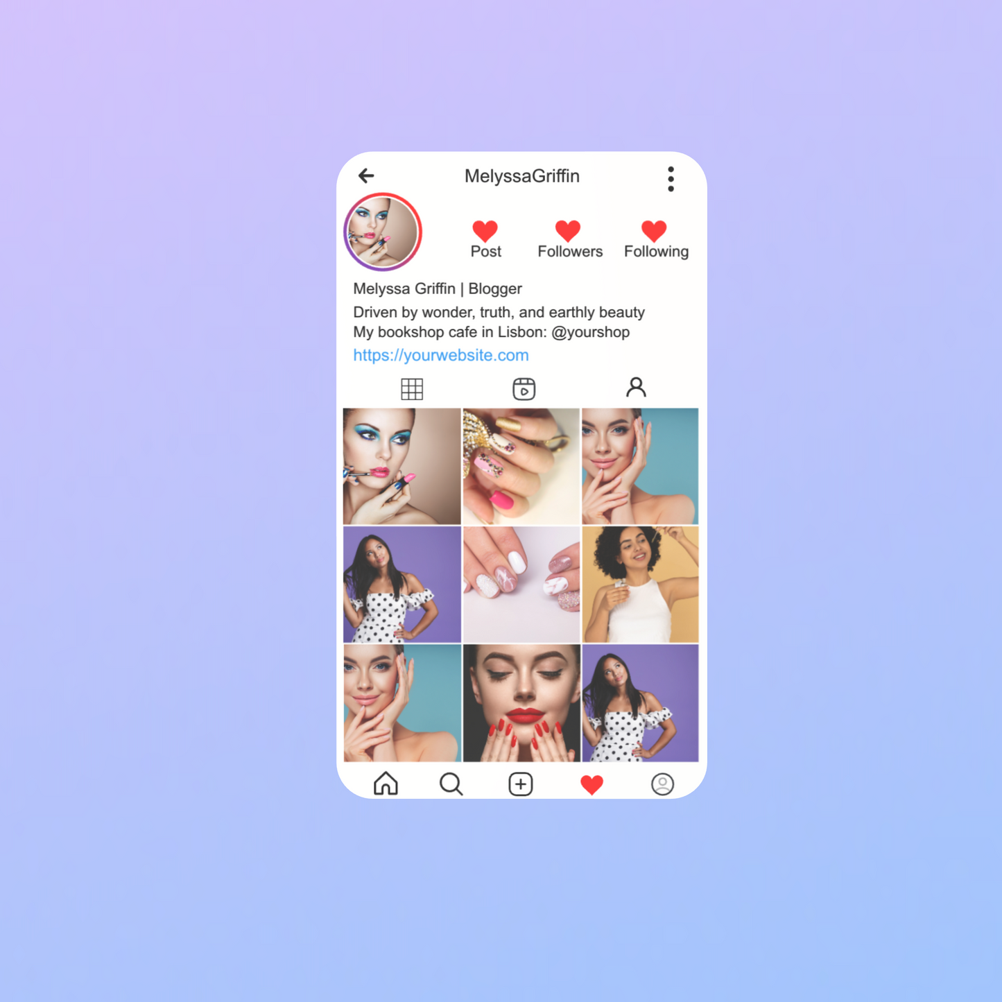 Customize Instagram Business Card - 3.5″ x 2″ Double-Sided QR Card - Profile - Light