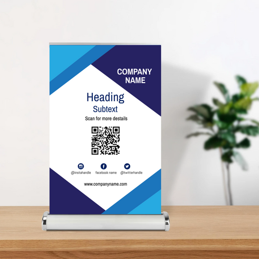Personalized Tabletop Retractable Banner Stand | 11.5"x17.5" Desktop Marketing Display,T2