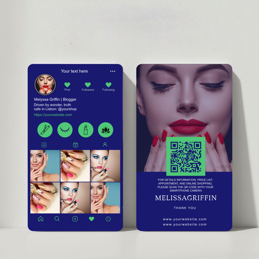 Customize Instagram Business Card - 3.5″ x 2″ Double-Sided QR Card - T10