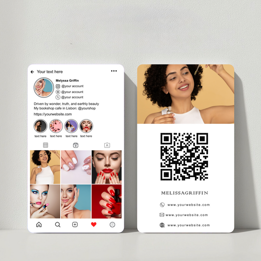 Customize Instagram Business Card - 3.5″ x 2″ Double-Sided QR Card - Jane