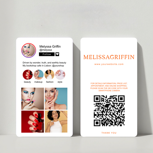 Customize Instagram Business Card - 3.5″ x 2″ Double-Sided QR Card - Skylar