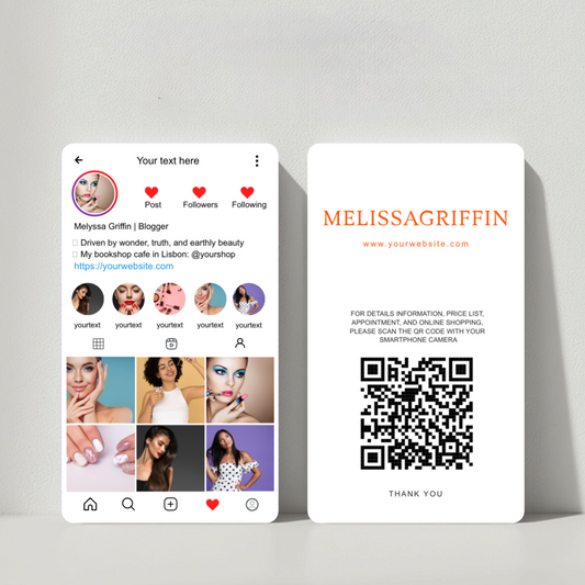 Customize Instagram Business Card - 3.5″ x 2″ Double-Sided QR Card - Collage