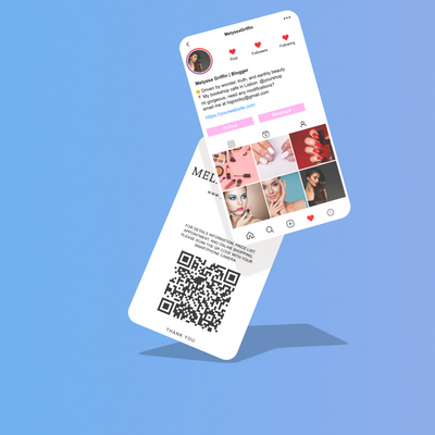 Customize Instagram Business Card - 3.5″ x 2″ Double-Sided QR Card - Manicurist - Alternate view