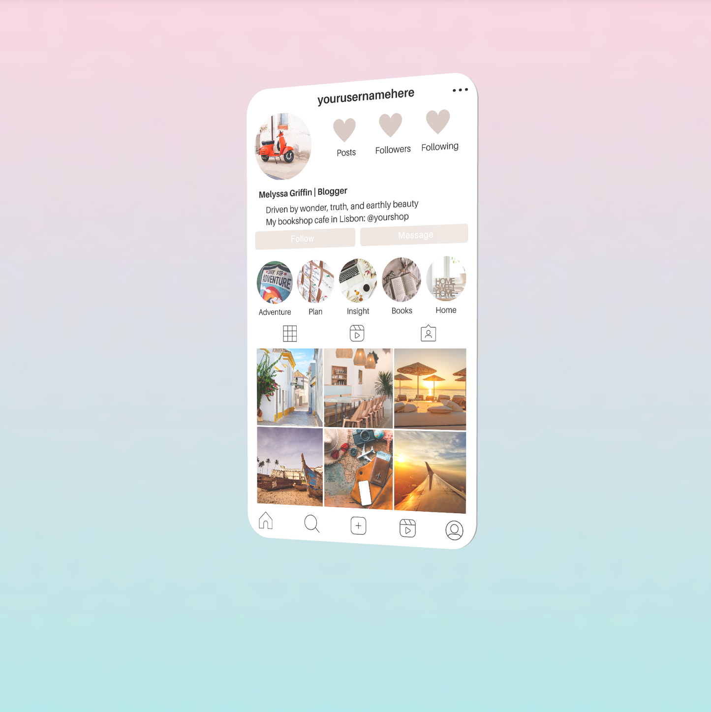 Customize Instagram Business Card - 3.5″ x 2″ Double-Sided QR Card - Melyssa
