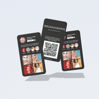 Customize Instagram Business Card - 3.5″ x 2″ Double-Sided QR Card - Skylar (Dark) - Alternate view