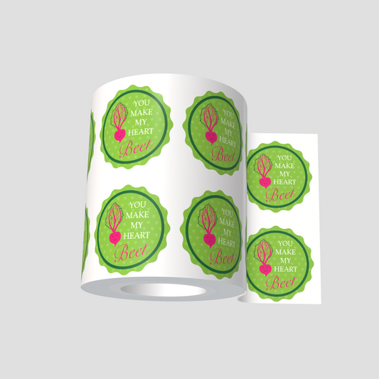 Customize Stickers Heart Beet
